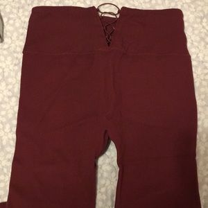 Burgundy high waist leggings